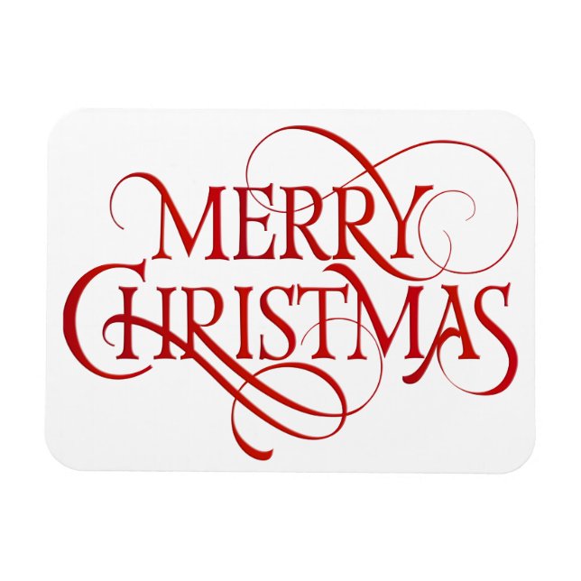 Simple Rouge & Blanc Joyeux Noël Magnet flexible (Horizontal)
