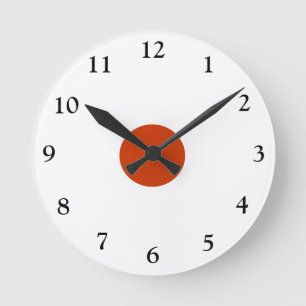Simple rouge et blanc > Horloge murale de cuisine 