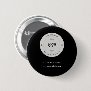 Simple Round Business Logo & Text Company Custom 2 Inch Round Button