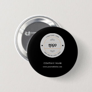 Simple Round Business Logo & Text Company Custom 2 Inch Round Button