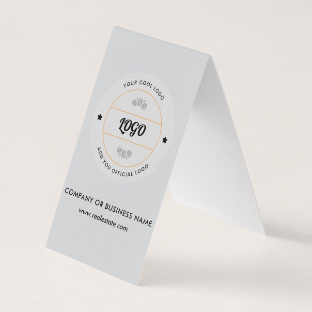 Simple Round Business Logo & Text Company Custom  Card (Front)