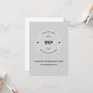 Simple Round Business Logo & Text Company Custom Invitation