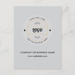 Simple Round Business Logo & Text Company Custom  Postcard