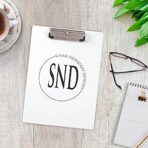 Simple Round Custom Logo Business Clipboard