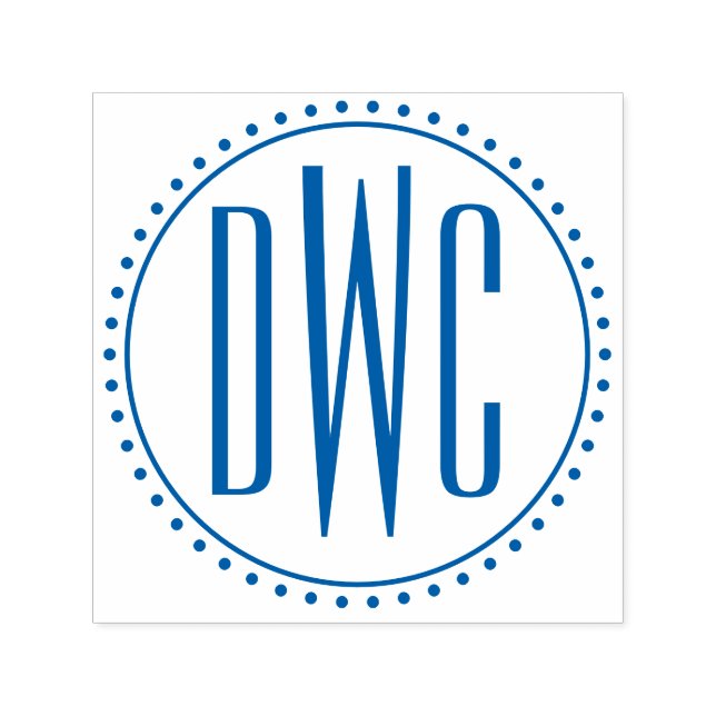 Simple Round Frame 3 Initial Letter Monogram #8MSD Self-inking Stamp (Design)