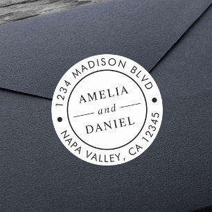 Simple Round Return Address Classic Round Sticker