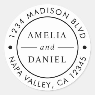 Simple Round Return Address Classic Round Sticker