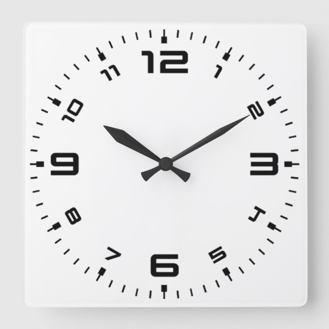 Simple Round Square Wall Clock (Front)