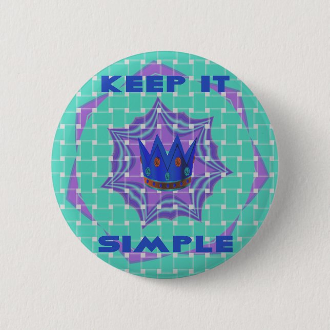 Simple Royal 2 Inch Round Button (Front)