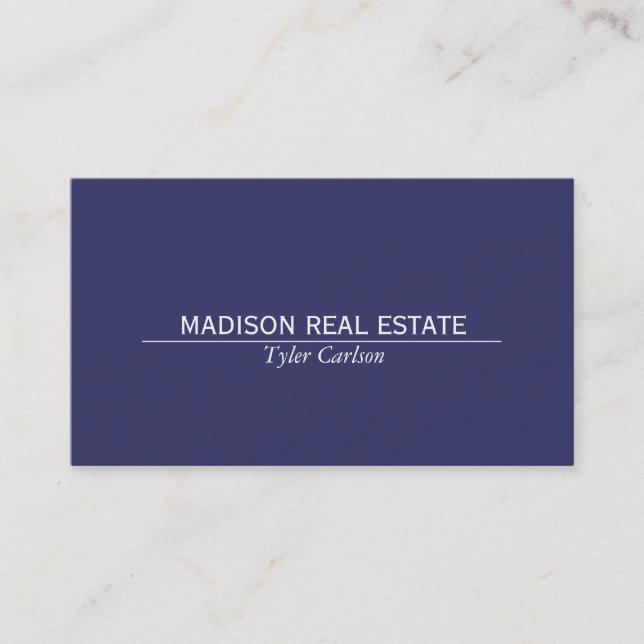 Simple (royal blue) business card (Front)