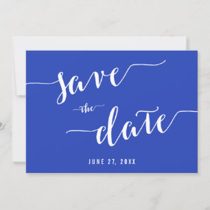 Simple Royal Blue Save The Date Invitation Cards