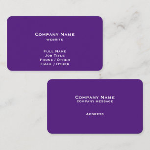 Simple Royal Purple Business Card