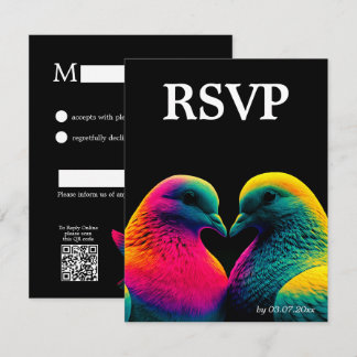 🌈 Simple RSVP Card with QR Code Doves of Promice