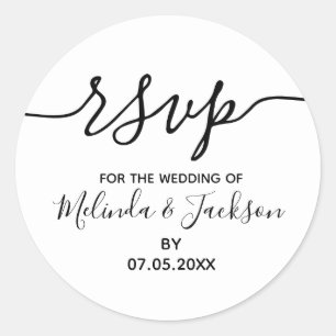 Simple RSVP Classic Round Sticker