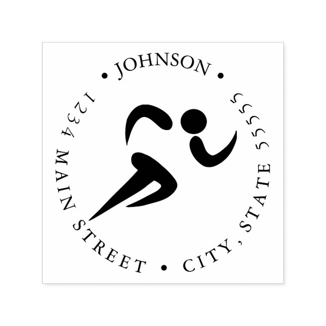 Simple Running Icon Return Label Self-inking Stamp (Design)