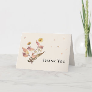 Simple Russe Fall Beige Mariage Carte de remerciem