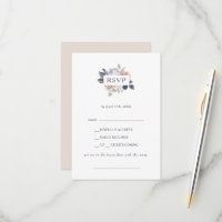Simple Russe Floral Demande de Chanson Carte RSVP