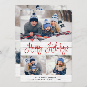 Simple Rustic 6 PHOTO Christmas Greeting Holiday Card