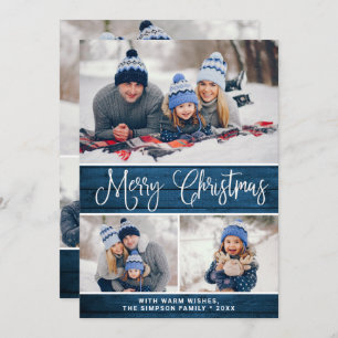 Simple Rustic 6 PHOTO Christmas Greeting Holiday Card