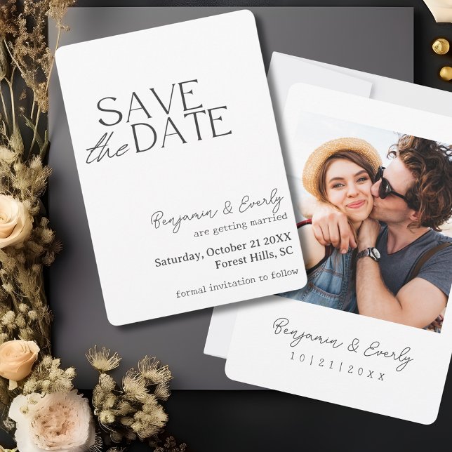Simple Rustic Black and White Photo Save The Date (Simple Rustic Black and White Photo Save The Date

)