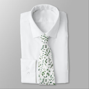Simple rustic botanical green foliage tie