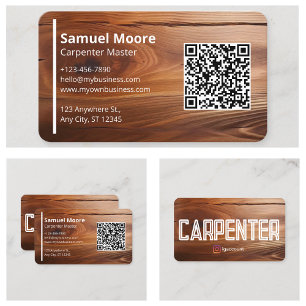 Simple Rustic Carpenter Business Card
