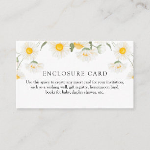 Simple Rustic Daisy Flower Custom Enclosure Card