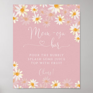 Simple Rustic Daisy Mom-osa Bar Poster