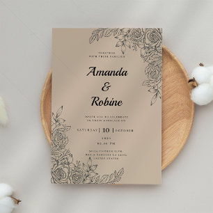 Simple Rustic Elegant Modern Wedding Invitation