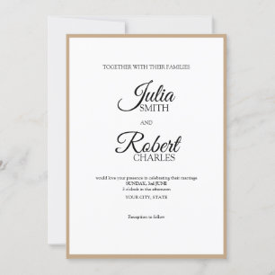 Simple rustic elegant wedding invitation