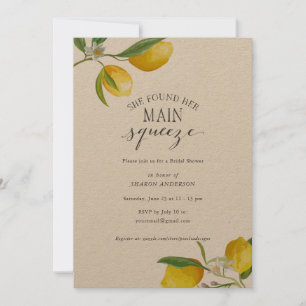 Simple rustic farmhouse she found her main squeeze invitation