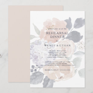 Simple Rustic Floral Rehearer Dîner Invitation