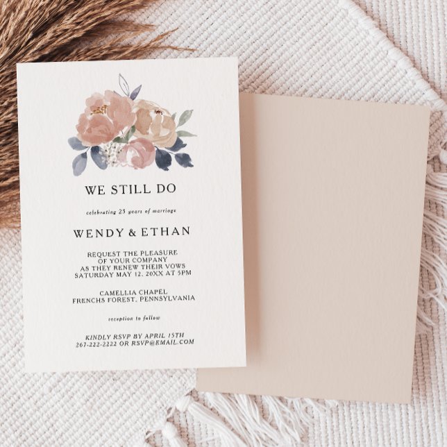 Simple Rustic Floral We Still Do Vow Renewal Invit Invitation (Creator Uploaded)