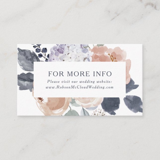 Simple Rustic Floral Wedding Website Enclosure (Front)