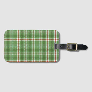 Simple Rustic Green Farmhouse Country Plaid Luggage Tag