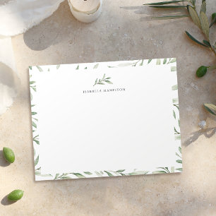 Simple rustic greenery Personalized Stationery Card