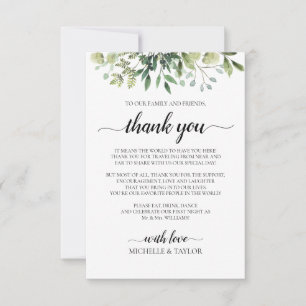 Simple Rustic Greenery Thank You Card