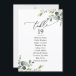 Simple Rustic Greenery Wedding Seating Chart Cards<br><div class="desc">Designed to coordinate with our Boho Greenery wedding collection,  this customizable Menu Template features mixed watercolor greenery leaves paired with a classy serif in black. Matching items available.</div>
