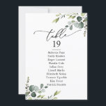 Simple Rustic Greenery Wedding Seating Chart Cards<br><div class="desc">Designed to coordinate with our Boho Greenery wedding collection,  this customizable Menu Template features mixed watercolor greenery leaves paired with a classy serif in black. Matching items available.</div>