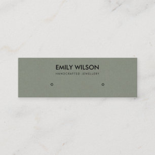 SIMPLE RUSTIC GREY KRAFT STUD EARRING DISPLAY LOGO MINI BUSINESS CARD