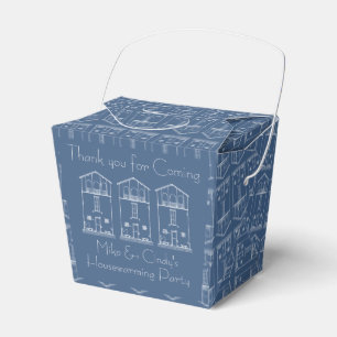 Simple Rustic House Blueprint New Address Moving Favor Box