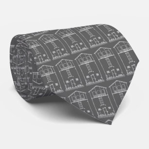 Simple Rustic House Modern Chalkboard Drawing Tie