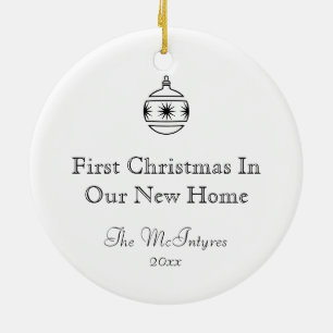Simple Rustic House New Address Housewarming Ceramic Ornament