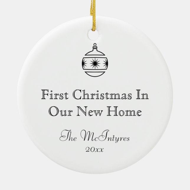 Simple Rustic House New Address Housewarming Ceramic Ornament (Back)