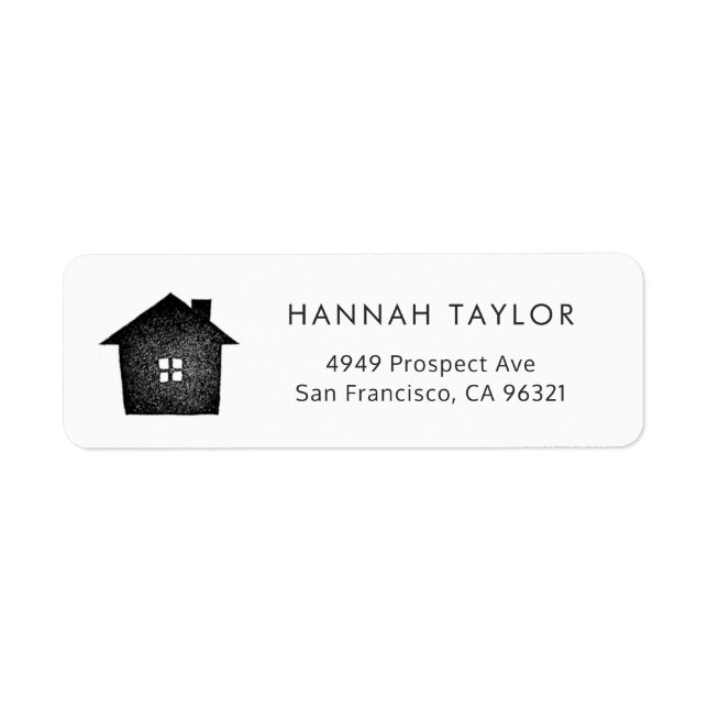 Simple Rustic House New Home Motif Return Address (Front)