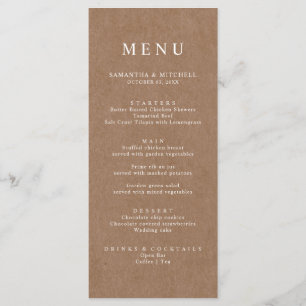 Simple Rustic Kraft Brown Menu