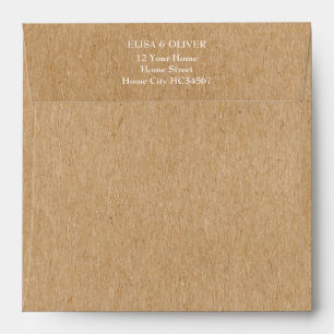 Simple Rustic Kraft Return Address Square Envelope