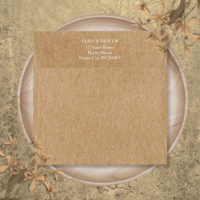 Simple Rustic Kraft Return Address Square Envelope (Simple Rustic Kraft Return Address Square Envelope)