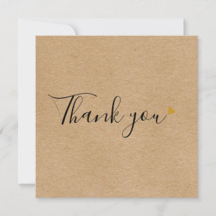 Simple Rustic Kraft Script Business Thank You Card