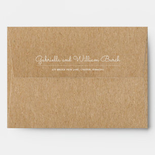 Simple Rustic Kraft Script Return Address Envelope